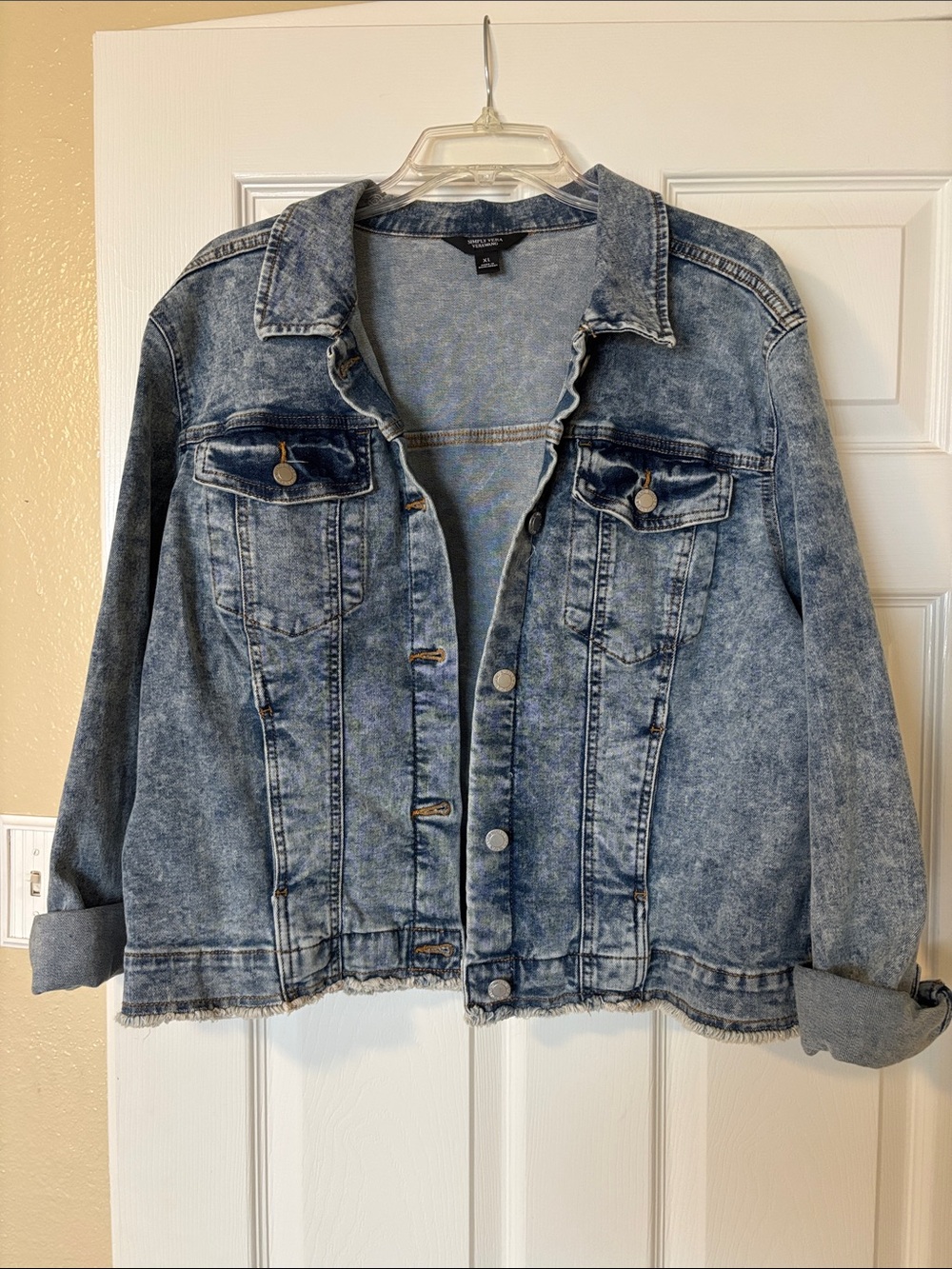 Simply Vera Vera Wang Acid Wash Blue Denim Jacket